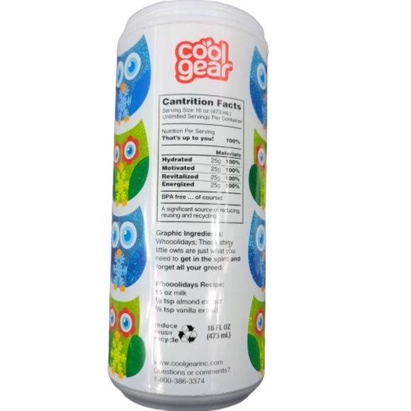 Cool Gear Soda Pop Can Cup Travel Tumblers Lot of 2 Owls and Aztec Design EUC - Picture 7 of 11